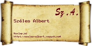 Széles Albert névjegykártya