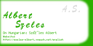 albert szeles business card